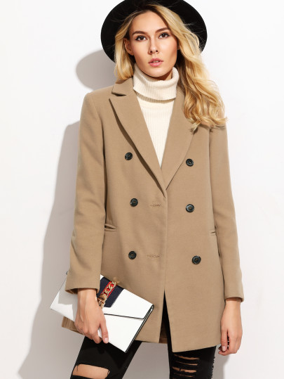 Cappotto Con Bottoni E Cintura E Tasche - Cammello