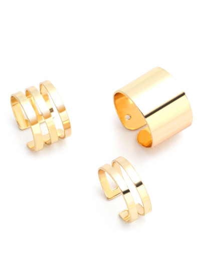 Bagues 3PCS creux - doré