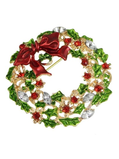 New Christmas Gift Colorful Rhinestone Flower Brooch