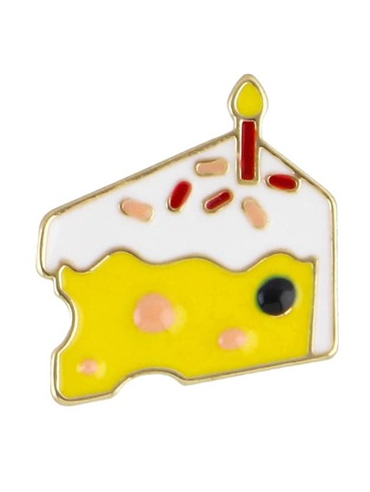 Cake Latest Cute Colorful Enamel Cake Shape Brooch
