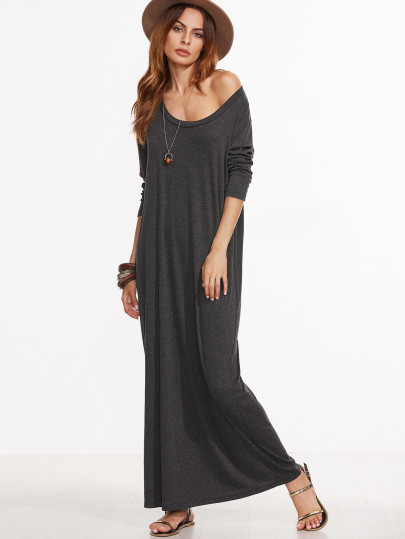 Scoop Neck Full Length Dress