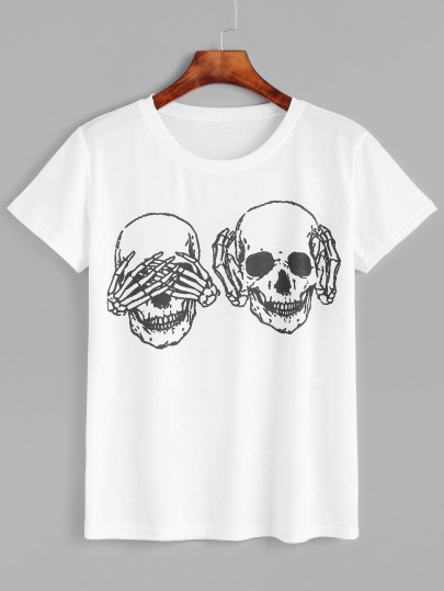 Skull Print T-shirt
