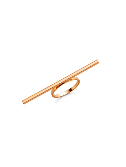 Bague forme en barre horizontal - doré