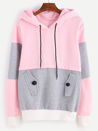 Space Dye Panel Hoodie With Pocket