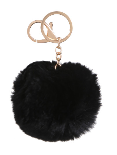 Black Pom Pom Cute Keychain