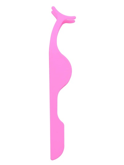 Pink False Eyelash Stainless Auxiliary Clip Tweezers Nipper