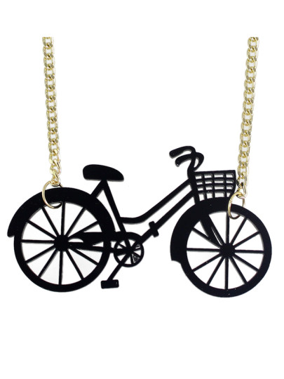Collar con colgante en forma de bicicleta