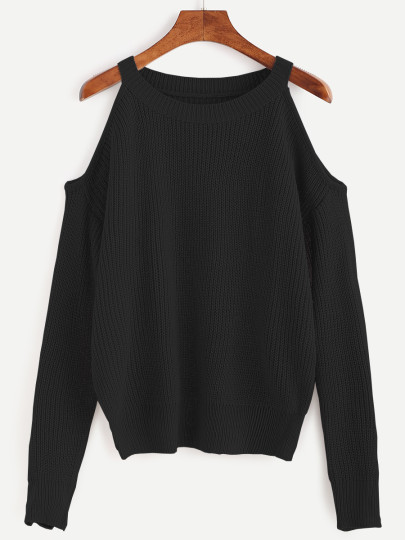 Jersey de punto con hombros abiertos - negro