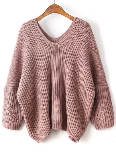 Maglione Scollo V Spalle Cascanti - Rosa