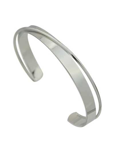 Bracelet à poignet réglable en métal - argenté