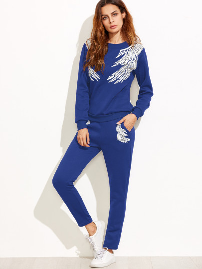 Angel Wings Print Tracksuit