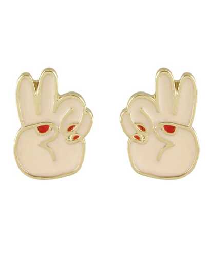 Pink New Coming Cute Enamel Hand Shape Brooch