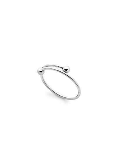 Bague design lisse - argenté