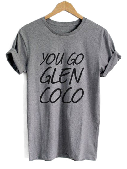 T-Shirt Stampa Lettere Con Polsino - Grigio