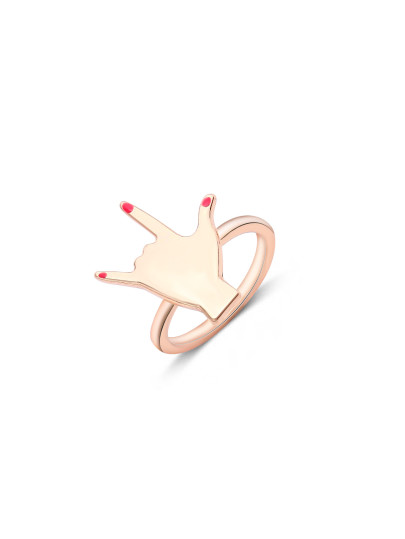 Anillo en forma de gesto - dorado