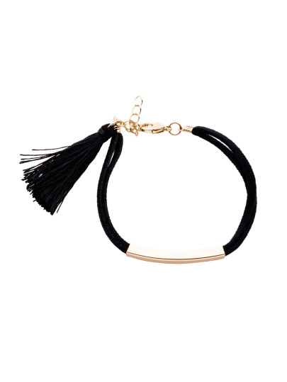 Bracelet en métal avec frange - noir