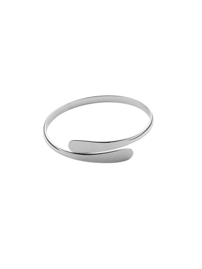 Flat Fronted Argent ouvert Bracelet