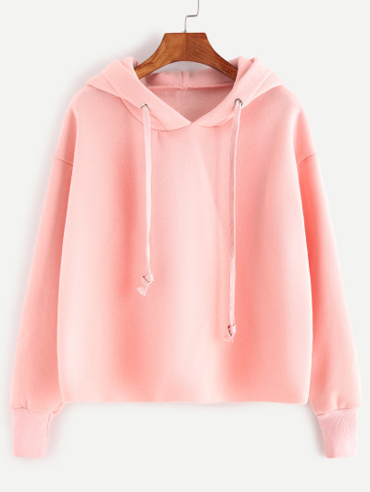 Sweat-shirt à capuche avec cordon -rose