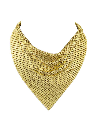 Collier ornements gros pailleté couleur blond
