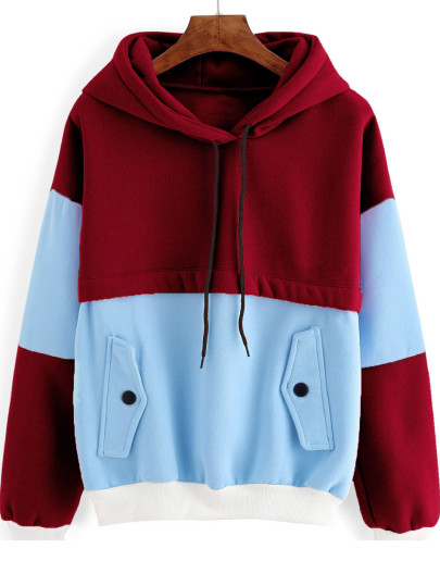 Color Block Hooded Sweatshirt