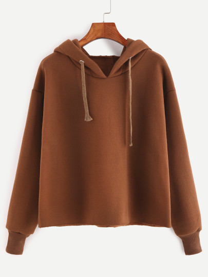 Sudadera de capucha con cordón - marrón