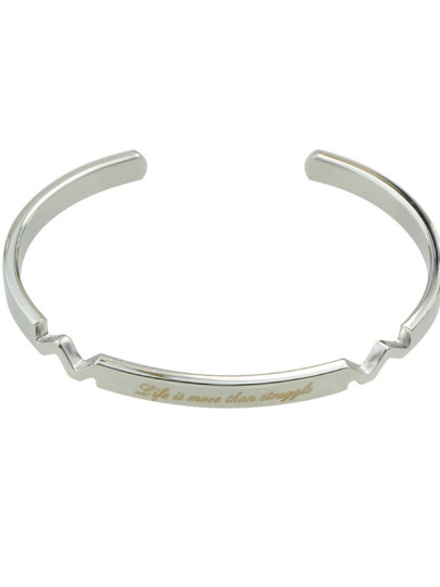 Bracelet en métal tressé couleur argent