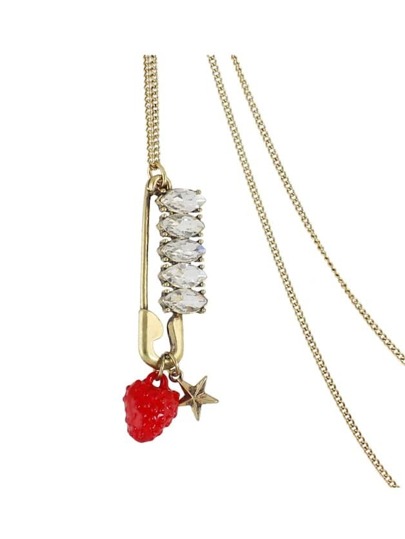 Collier pendentif long couleur blond