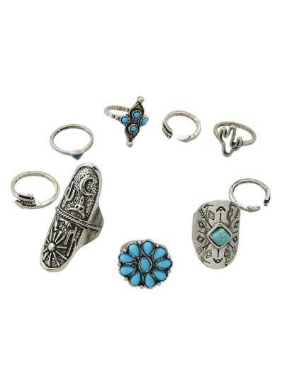Anillo 9PCS - plateado