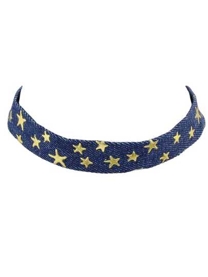 Collier en jeans style corée étoiles