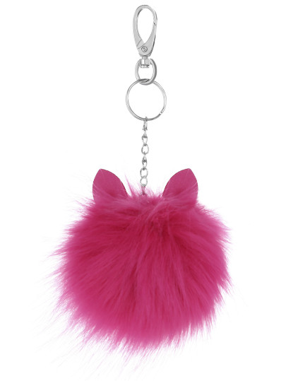 Purple Pom Pom Little Monster Charm Keychain