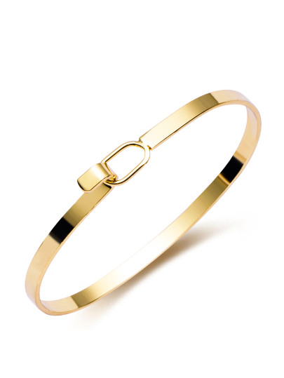 Bracelet plaqué bouclé minimaliste -doré