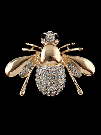 Vivid Bee Shape Rhinestone Brooch