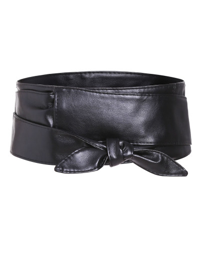 Black Knotted Front Wide Belt