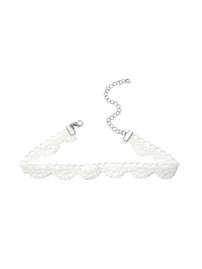 Weißer Spitze-ausgebogter Choker