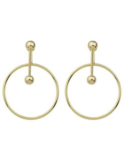 Punk Rock Gold Color Big Circle Dangle Earrings