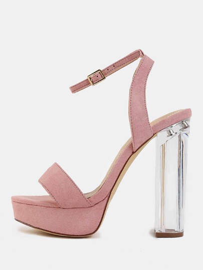 Pastel Platform Clear Heels DUSTY PINK