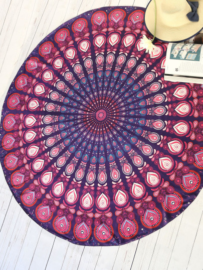 red tribaux plage ronde imprimés vintage de couverture