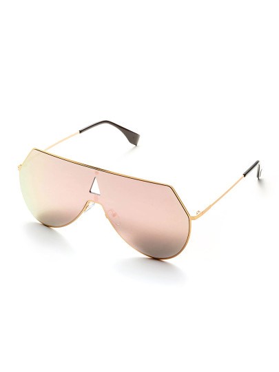 Pink Lens Triangle Cutout Detail Sunglasses