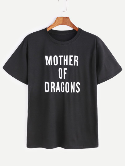 Camiseta con estampado de slogan - negro