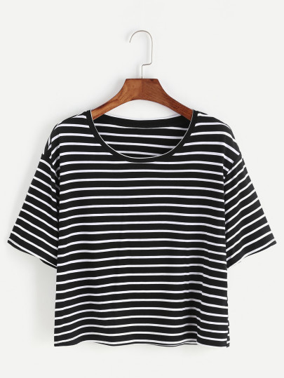 chemise à rayures - blanc noir