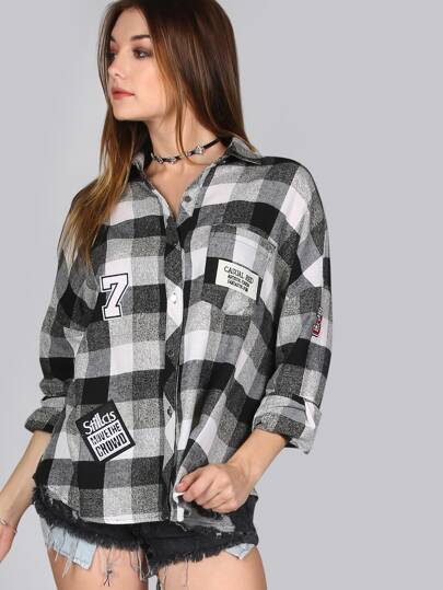Checkered Patch Flannel MULTI