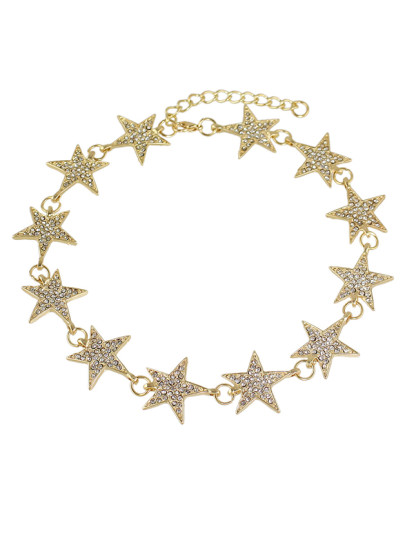 Collier en forme d'étoile avec strass couleur blond