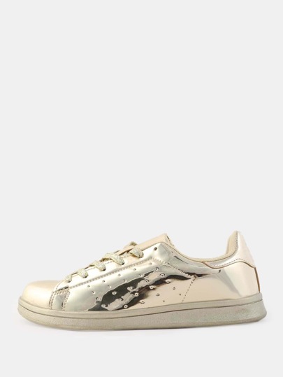 Glitter Lace Metallic Sneakers GOLD