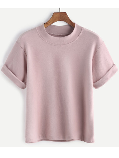 Dropped Shoulder Rolled Sleeve Tee