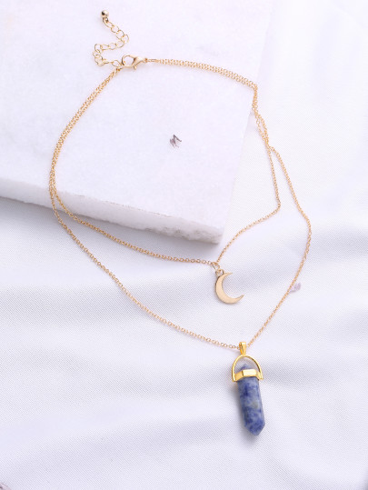 Collier pendentif or avec double chaîne
