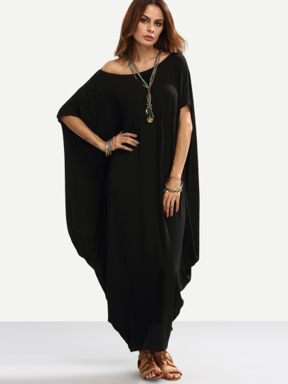 Dolman Sleeve Full Length Cocoon Dress