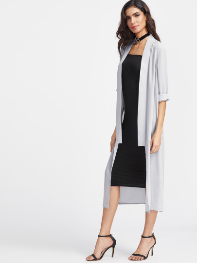 kimono à manches longues - gris