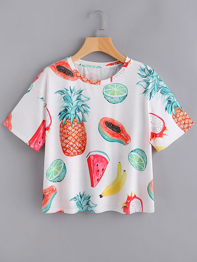 T-shirt con stampa di frutta
