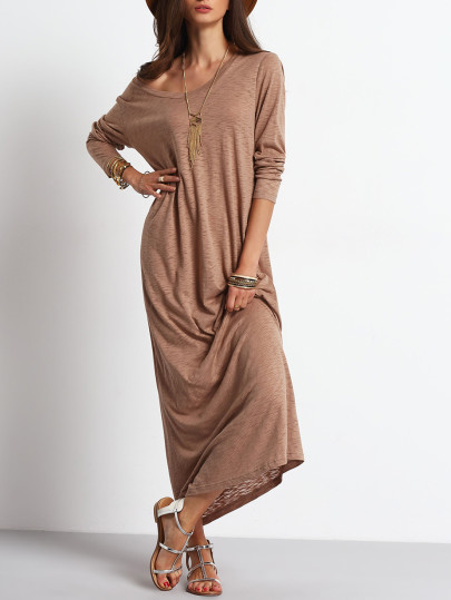 Scoop Neck Casual Maxi Dress
