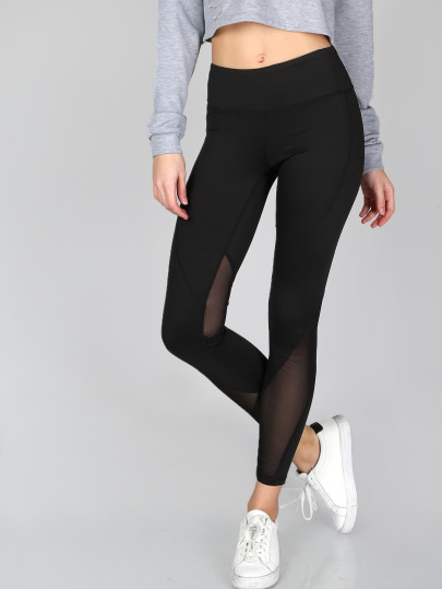Thick Sheer Mesh Panel Leggings